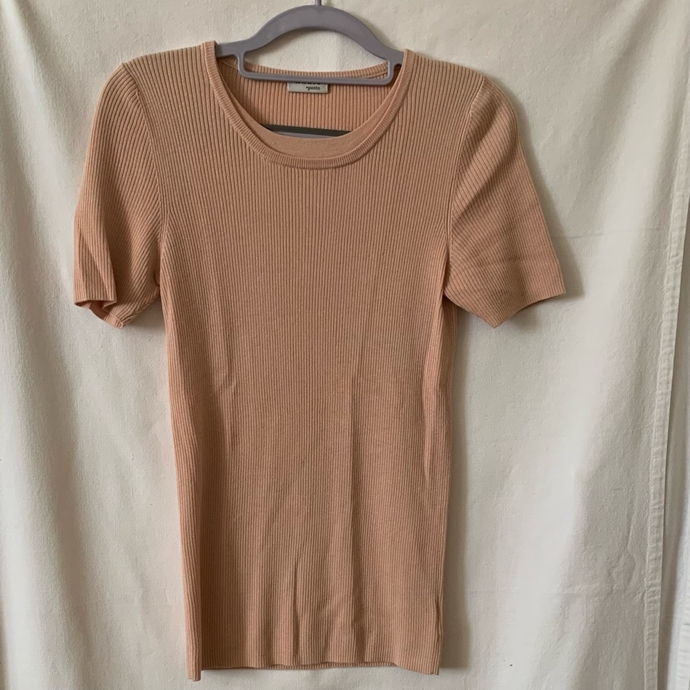Akris Punto short sleeve silk cashmere lightweight shirt sleeve sweater